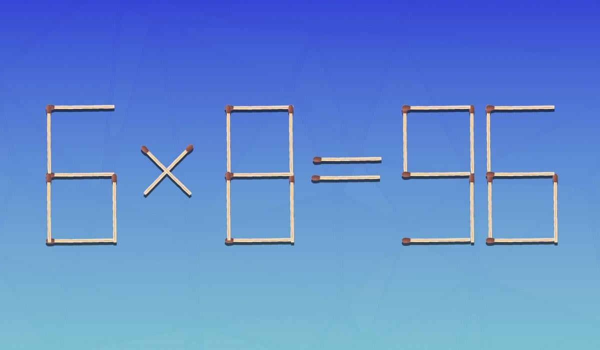 Snabbt IQ-test: du måste ta bort två tändstickor för att få rätt likhet