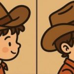 IQ-test: hitta 3 skillnader i en bild av en cowboy