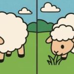 IQ-test: hitta 3 skillnader i en bild av ett får